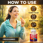 Boron Supplement for Men & Women – 10mg Gummies – Vegan, Non-GMO, Gluten-Free – Supports Bone Strength, Joint Flexibility & Immune System – Essential Mineral for Bone Density – 60 Chewables