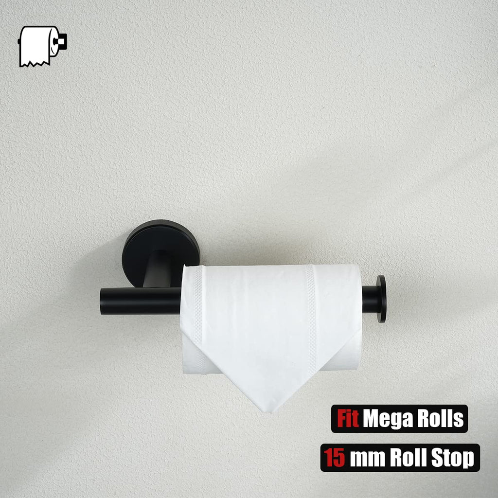 JQK Toilet Paper Holder Oil Rubbed Bronze, 5 Inch 304 Stainless Steel Thick 0.8mm Tissue Paper Dispenser for Bathroom, Hold Mega Rolls Wall Mount, TPH120-ORB