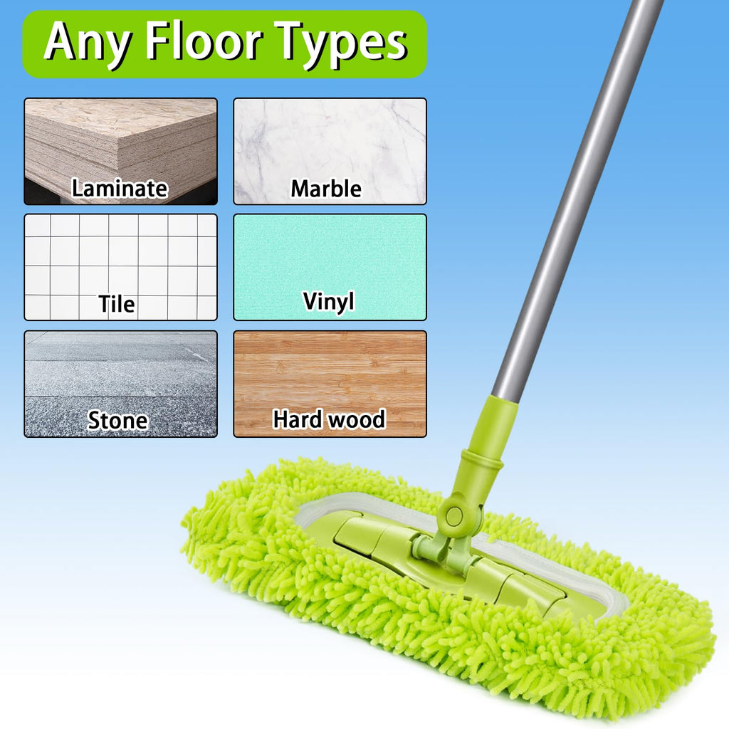 Unoutur Reusable Dry Sweeping Cloths Microfiber Wet Mop Pads Compatible with Swiffer Sweeper Mop Replacement Sweeping Mopping pad Refills for Hardwood Surface Floor Cleaning (8PCS)