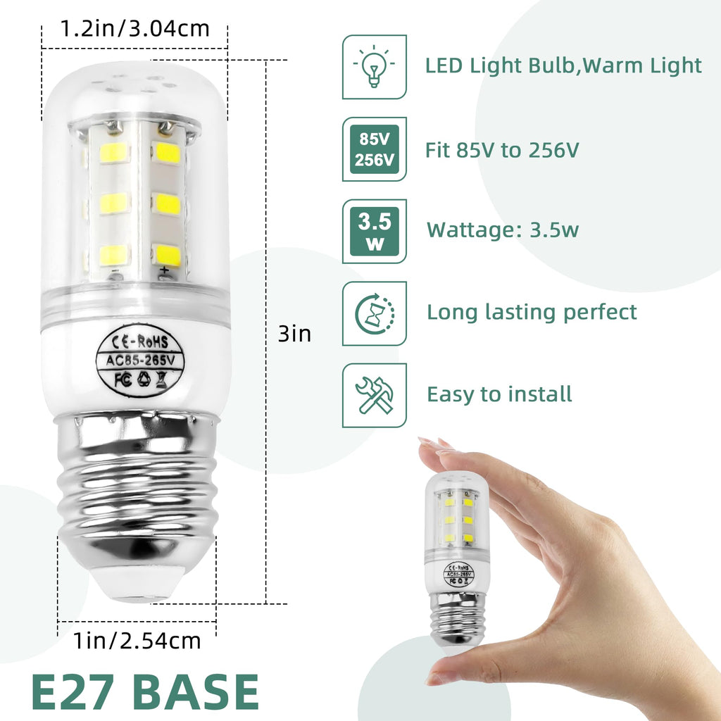AMI PARTS KEI D34L Refrigerator Bulb 5304511738 E27 LED Light Bulb 3.5W