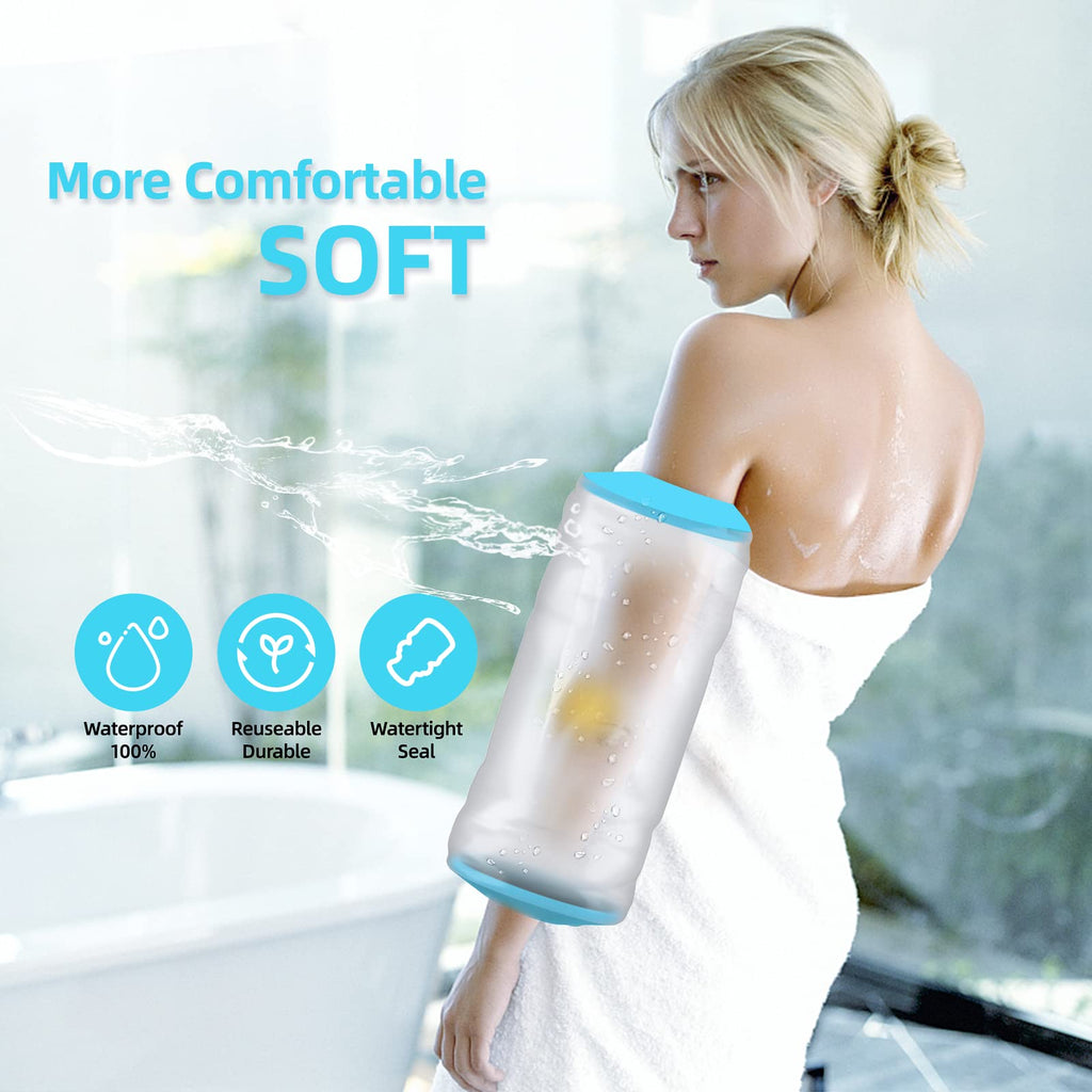 Divvsck PICC Line Shower Cover, PICC Line Covers for Upper Arm, Reusable Waterproof IV & PICC Line Sleeve Protector for Chemotherapy Treatment, Broken Wound Elbow for bath Shower