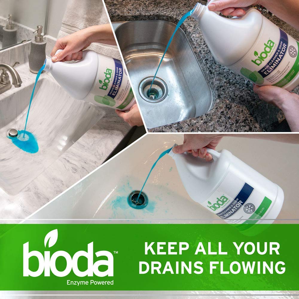 Bioda Professional Strength Enzyme Drain Cleaner, Septic Safe Drain Odor Eliminator, Smell Eliminator, 1 Gallon