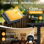 FUANXIEI 150FT Solar Lights Outdoor Waterproof: G40 45M Shatterproof Bulbs Patio Lights - Solar Powered Remote Control 3 Light Modes Dimmable Solar Light - Camping Backyard Garden Deck Outside Yard