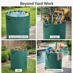 Gardzen 2 Pack 132 Gallon Yard Waste Bags Reusable Heavy Duty