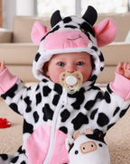 BABESIDE Baby Dolls, 17inch Large Realistic Soft Baby Doll with Cow Outfit