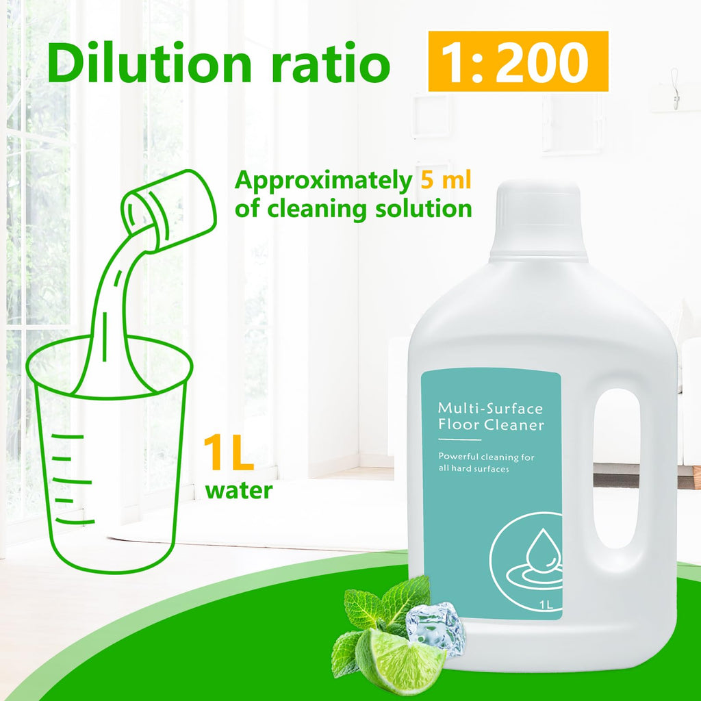 Choneight 2 Pack Floor Vacuum Cleaner Detergent Refill for Dreame Cleaning Solution,Compatible with Dreame X Series and L Series Robot Vacuum and Mop. (2 Pack of 33.8 Fl Oz)