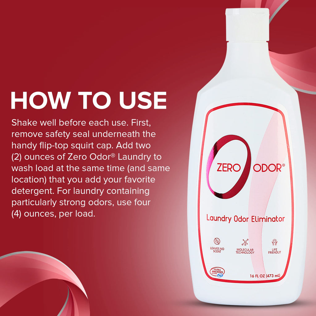 Zero Odor Laundry Odor Eliminator for Clothes, In-Wash Odor Eliminator
