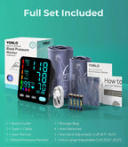 YONLO Blood Pressure Monitor, Automatic Upper Arm Blood Pressure Monitors for Home Use, 2 Blood Pressure Machine Cuff(9-17in & 13-21in) with Large LED Backlit Display, 3x199 Reading Memory Users Black