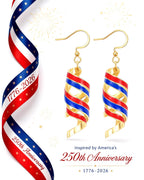 shownee Gold Dangle Patriotic Earrings for Women American Flag Red White Blue Earrings 250th Anniversary USA Merchandise 4th of july Independence Day Gifts
