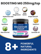 Venture Pal Topical Magnesium Cream, Fast-Absorbing Magnesium Moisturizing Lotion with Coconut Oil, Shea Butter & Hyaluronic Acid, Suitable for Kids