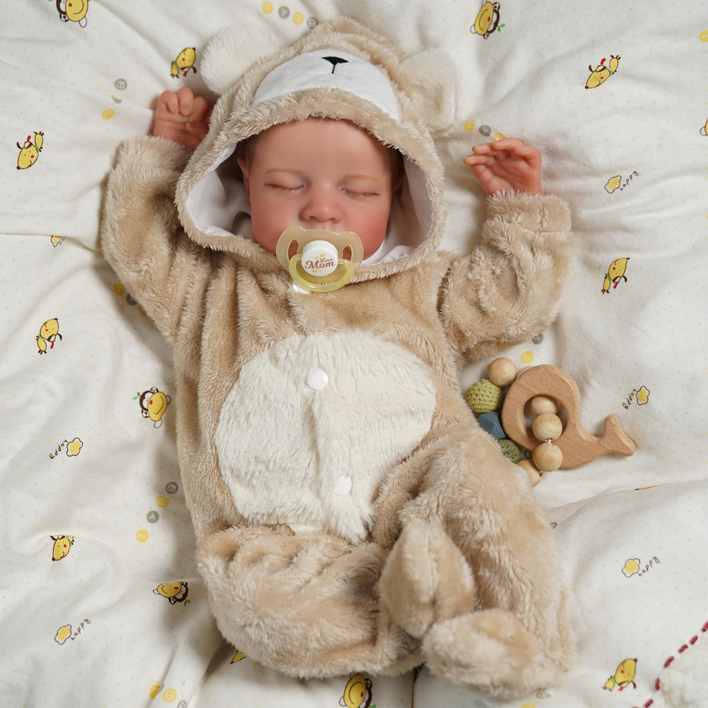 BABESIDE Lifelike Reborn Baby Dolls Boy - 17-Inch Baby Soft Body Realistic-Newborn Baby Doll Silicone Full Body Vinyl Real Life Baby Dolls with Toy Accessories
