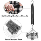 Grill Brush and Scraper Bristle Free – Safe BBQ Brush for Grill – 18'' Stainless Grill Grate Cleaner - Safe Grill Accessories for Porcelain/Weber Gas/Charcoal Grill – Gifts for Grill Wizard