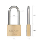 SEDORTI 12-Pack Keyed Alike Locks with Key# 44123, Solid Brass Padock with 304 Stainless Steel Long Shackle, Weatherproof Locks for Outdoor Use