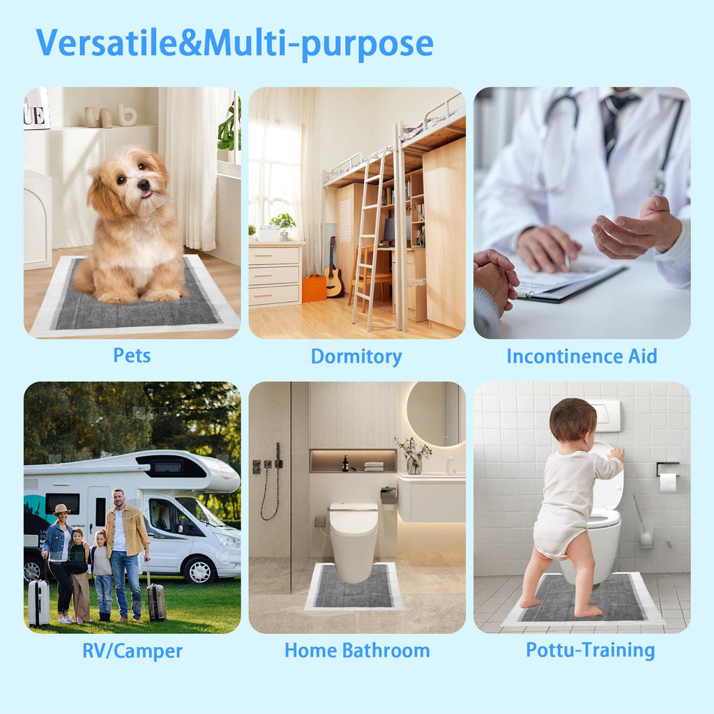 30 Pack Disposable Toilet Mats,Absorbent Toilet Floor Protector Non-Slip Bathroom Potty Training Mats,U Shaped Toilet Mat for Potty Training, Anti-Urine Commode Mat for Children
