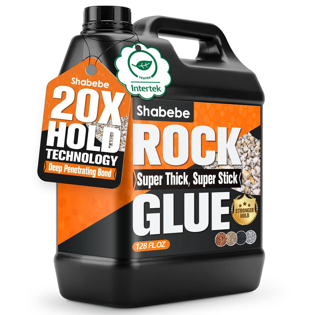 Shabebe Rock Glue for Landscaping 1 Gallon, Ultra-Stick Mulch Bond Gravel Binder & Stone Adhesive, 100% Water-Permeable Pea Gravel Stabilizer, Long-Lasting Rock Glue for Paths, Patios & Borders