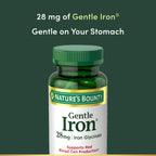 Nature's Bounty Gentle Iron 28 mg 90 Capsules (Pack of 3)