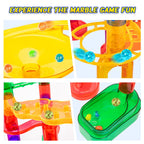 247Pcs Marble Run with Motorized Elevator, Construction Building Blocks Toys with 30 Glass Marbles and 30 Glow in The Dark Marbles, STEM Gifts for Boys and Girls