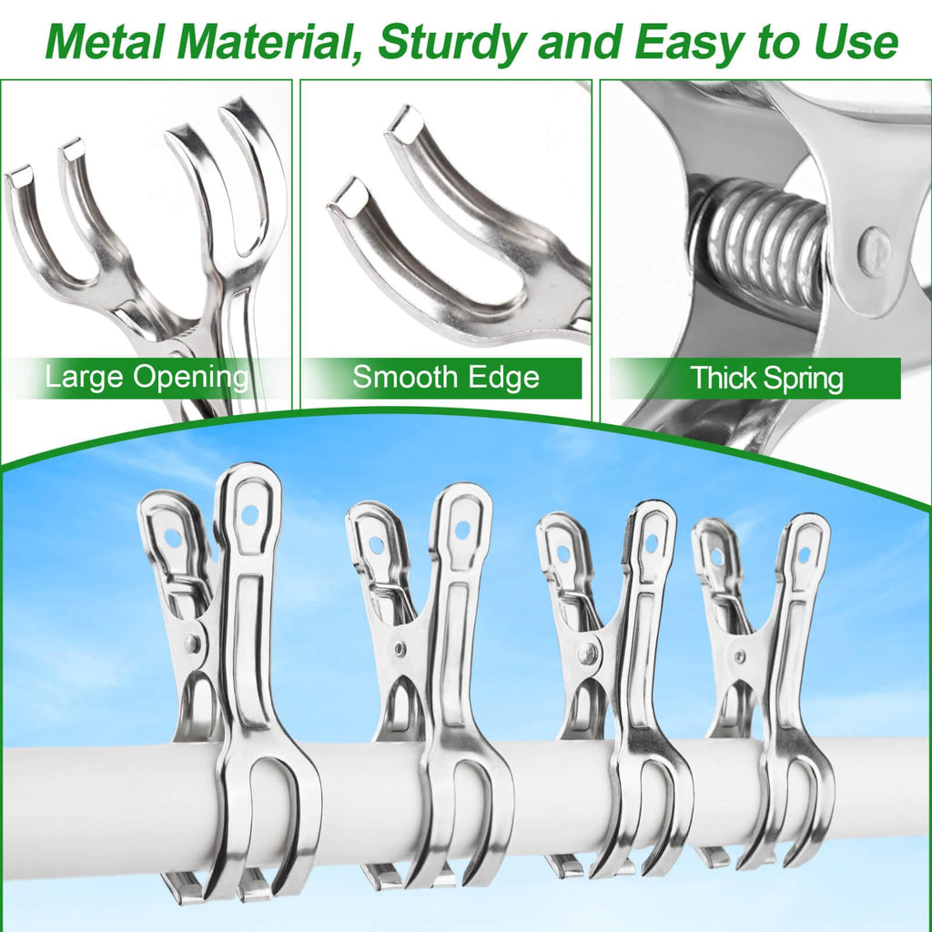 Samhopo 24 Pack Large Garden Clips for Netting, Clamps with 2''Jaw Opening