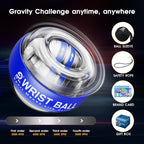 JIN BDWrist Trainer Ball Auto-Start Wrist Strengthener Gyroscopic Forearm Exerciser Gyro Ball for Strengthen Arms, Fingers, Wrist Bones and Muscles���Blue Without Light���