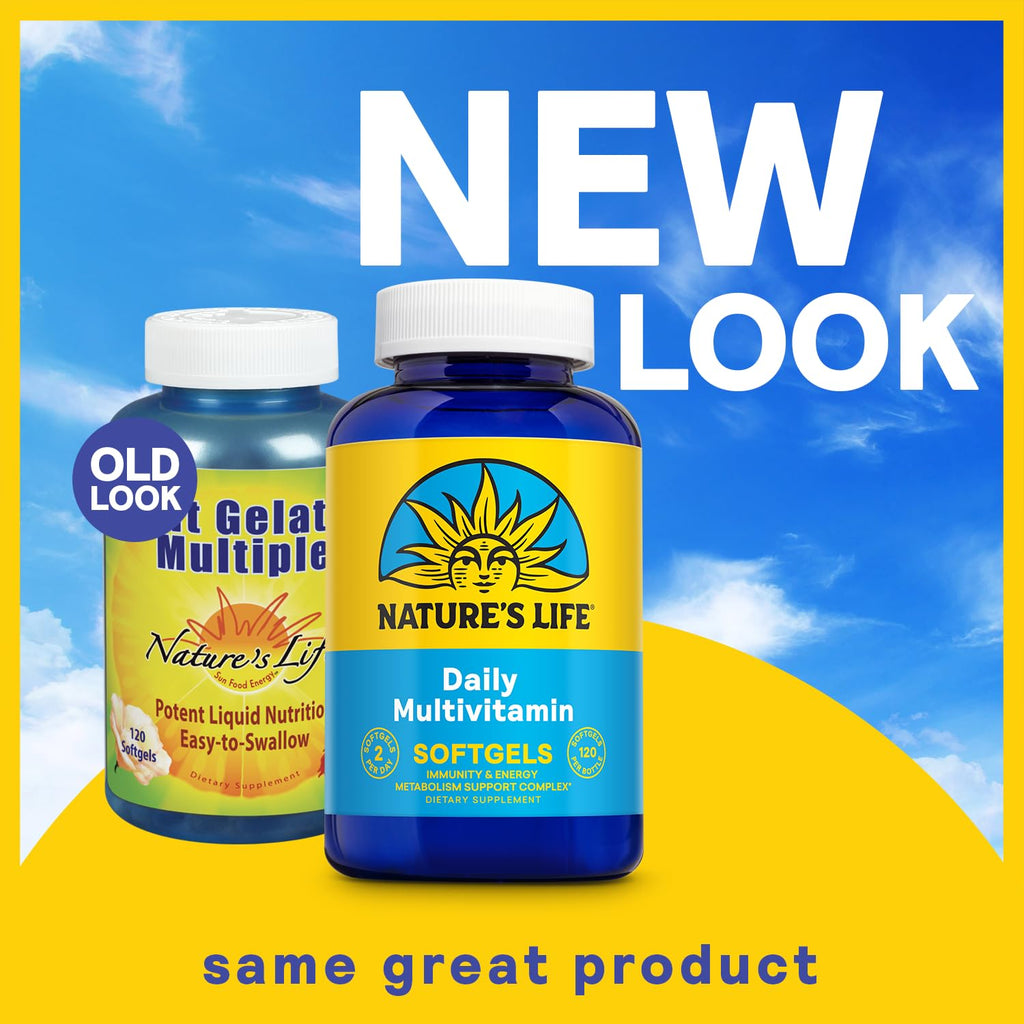 Nature's Life Soft Gelatin Multiple | Complete Daily Multivitamin & Mineral Supplement with Iron | 120 Easy-to-Swallow Softgels | 2-Month Supply