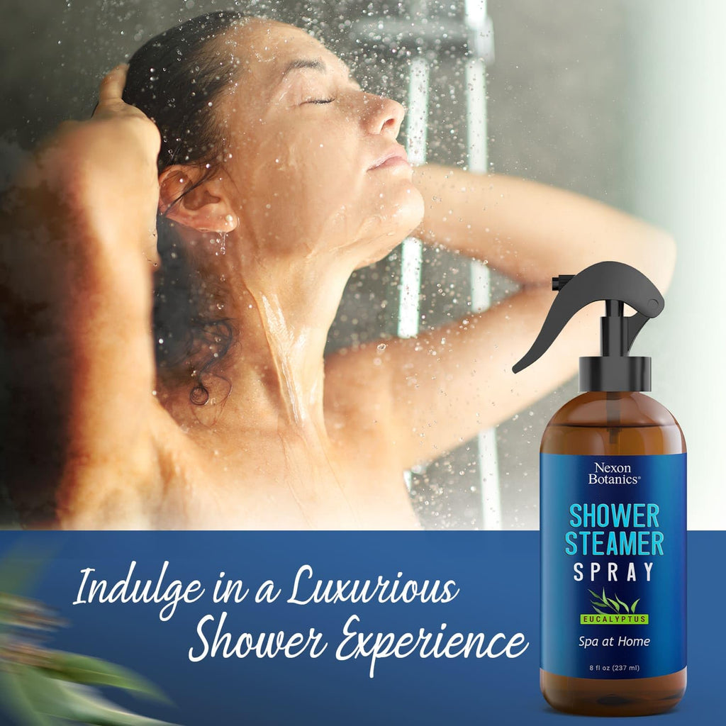 Eucalyptus Shower Spray – Aromatherapy Mist for Steam Showers & Sauna, 8 fl oz – Essential Oil Room & Bathroom Freshener - Nexon Botanics