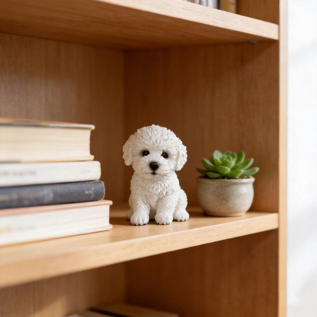 Outdoor Dog Statue Resin Figurine Garden Ornament-This Charming Dog Statue Brings a Warm, Lifelike Presence to Any Outdoor Space. Designed with a Gentle Sitting Pose, It Blends Naturally with Gardens