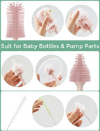 Momcozy Baby Bottle Brush Kit, Push-Press Foam Design, Pink