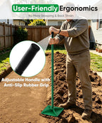 Tigerden Heavy Duty Steel Hand Tamper, 8"x8" Soil Plate Compactor with 44" Adjustable Handle & Rubber Grip, Anti-Loose Ladscaping Tools for Ground, Gravel, Dirt, Sand, Asphalt, Pavers, Blacktop, Green