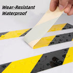 SWRT 2 Roll 2 Inch x 110FT Black & Yellow Hazard Tape Warning Safety Stripe Tape for Floor Marking, Strong Adhesive Wear Resistance Warterproof Caution Tape Roll Ideal for Walls, Floors(2 Roll)
