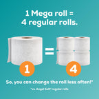 Angel Soft Toilet Paper with Fresh Linen Scented Tube, 8 Mega Rolls = 32 Regular Rolls, Soft and Strong Toilet Tissue