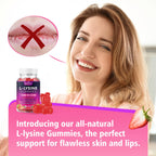 BVIVLOO L-Lysine 1000mg Gummies for Immune Support & Skin Health - High Potency Vegan Gummies, Sugar-Free, Natural Berry Flavor, Gluten-Free Chewable Supplement for Adults & Kids - 60 Gummiess
