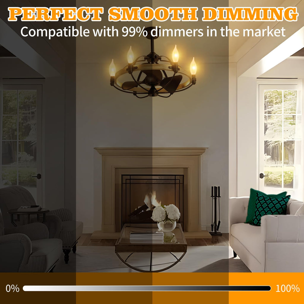 IINVGOOD Dimmable LED Candelabra Bulbs 40 Watt Equivalent, 2700K Soft Warm White Chandelier Light Bulbs, 4W 460 Lumens Flame Tip Candle Light Bulbs, E12 Base Bulbs, 90+CRI, 12 Packs