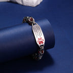 JFJEWER Medical Alert Bracelets for Women Free Engraving, Personalized Customizable ID Bracelet with Fashion Charm, Stainless Steel Emergency Medical Bracelets for Women - Style 1