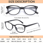 EFE Reading Glasses Readers for Women Ladies 2.0 Lightweight Full Frame Spring Hinge Eyeglasses 5 Pack (Mix Color, 2.00)