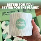 Save Trees Bamboo Toilet Paper - 12 Rolls Of Organic Toilet Paper, 3-ply, 300 Sheets Per Roll - PFAS Free, FSC Certified, Plastic Free, Vegan & Chemical Free Bamboo TP