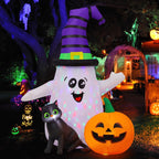 GOOSH 5FT Inflatable Halloween Cute Ghost with The Pumpkin Blow Up Inflatables Halloween Outdoor Yard Decoration