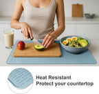 Stove Top Cover for Electric Stove - Food Grade Ceramic Stove top Cover, Silicone XXL Dish Drying Mat, Glass Cooktop Covers, Flat RV Range top Mats (Blue,28x20)
