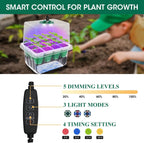 MQHUAYU 10-Pack Self Watering Seed Starter Tray with Grow Light 120Cell