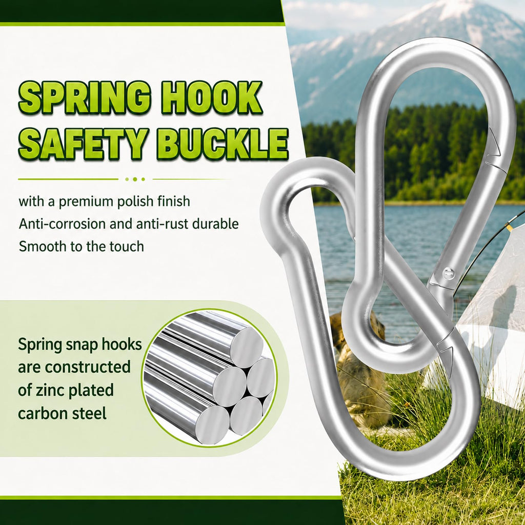 High-PQ 50PCS Carabiner Clip,Heavy Duty Spring Snap Hook,2IN(M5)