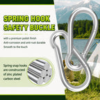 High-PQ 50PCS Carabiner Clip,Heavy Duty Spring Snap Hook,2IN(M5)