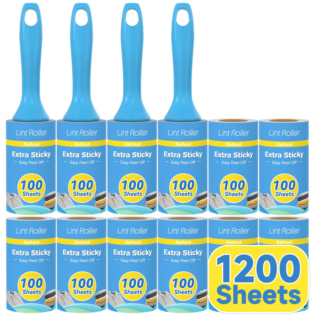 Swihauk 1200 Sheets Extra Sticky Lint Rollers for Pet Hair