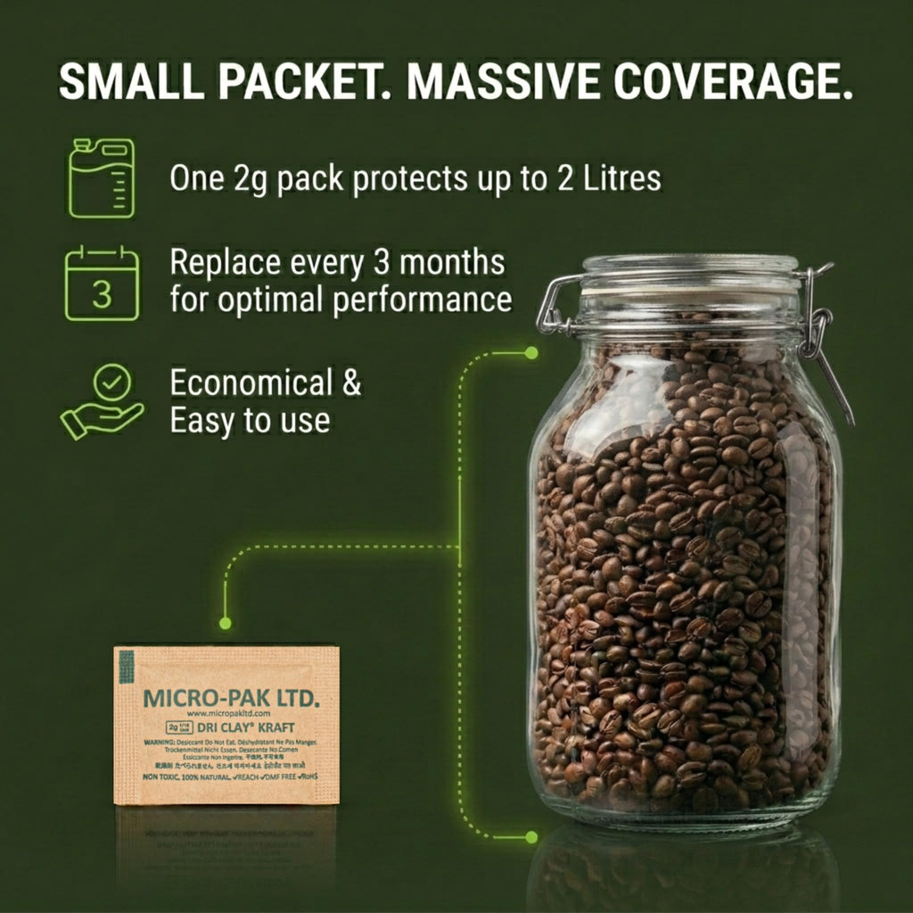 Micro-Pak Dri Clay Kraft, Highest Moisture Absorption Desiccant Packs, Silica Gel Packets Alternative, Food Safe Bentonite Clay, Desiccant Packs for Storage, Moisture Absorbers for Closet, 6gx100pcs
