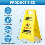 WOUSEDO 2-Pack Caution Wet Floor Sign,17.5" Height,Bright Yellow Double-Sided Folding A-Shaped Frame Design, Bilingual Caution Message