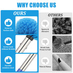 Cobweb Duster with Extension Pole - 4 FT Lightweight Stainless Steel Extendable Duster Ceiling Fan Duster for High Ceilings, Medium Stiff PET Bristle Spider Web Brush for Indoor/Outdoor Cleaning