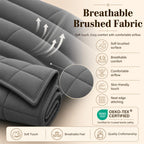 L'AGRATY Weighted Blanket for Adults 15lbs, 48"x72", Dark Grey Twin Full Size Heavy Throw Blanket, Cooling, Breathable, Microfiber with Glass Beads, Big, Washable, All-Season