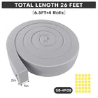 FoamJoy AC Window Seal Kit with Adhesive - 4Pcs Gray Foam Insulation Strips 2"x1"x6.5Ft,Air Conditioner Foam for Window Units, Energy Saving & Dustproof