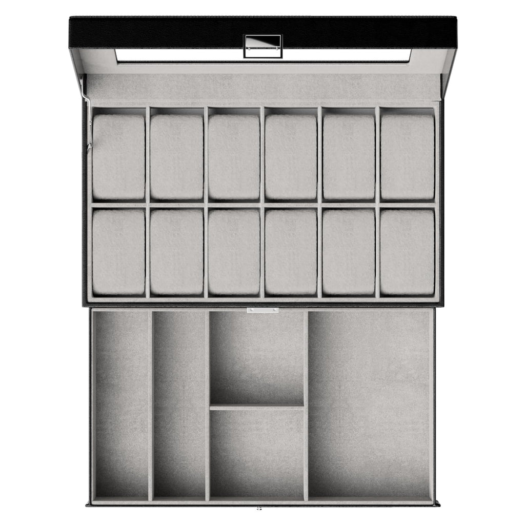 ProCase Watch Box, 12 Slot Watch Case for Men with Drawer, Black
