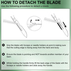 MedHelp Pack of 21 Surgical Blades #10 with Stainless Steel Scalpel Handle - High Carbon Steel Sterile Dermaplane Blades, Dermaplaning Tool for Face, Podiatry, Crafts