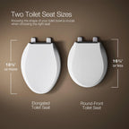 KOHLER 20111-0 Brevia, Slow Close Toilet Seat, Round Toilet Seat, Grip-Tight Bumpers Quick-Attach Hardware, White