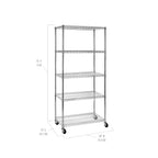 Seville Classics UltraDurable Heavy Duty NSF Solid Steel Wire Rack Storage Unit, Organizer for Garage, Warehouse, Office, Restaurant, Classroom, Kitchen, Steel, 5-Tier Shelving, 36" W x 18" D